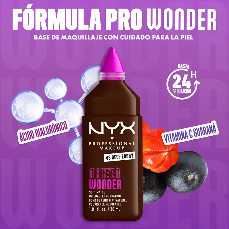 Nyx Cosmetics Make Em Wonder Fdt Deep Ebony, 30 ml - Image 9