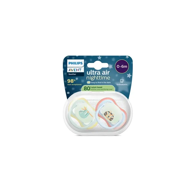 Philips Avent 2 sucettes de nuit ultra air 0-6m bébé garçon