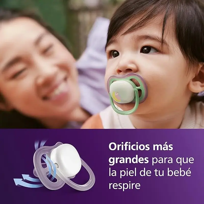 Philips Avent 2 tétines de nuit ultra air 6-18m bébé fille - Image 3
