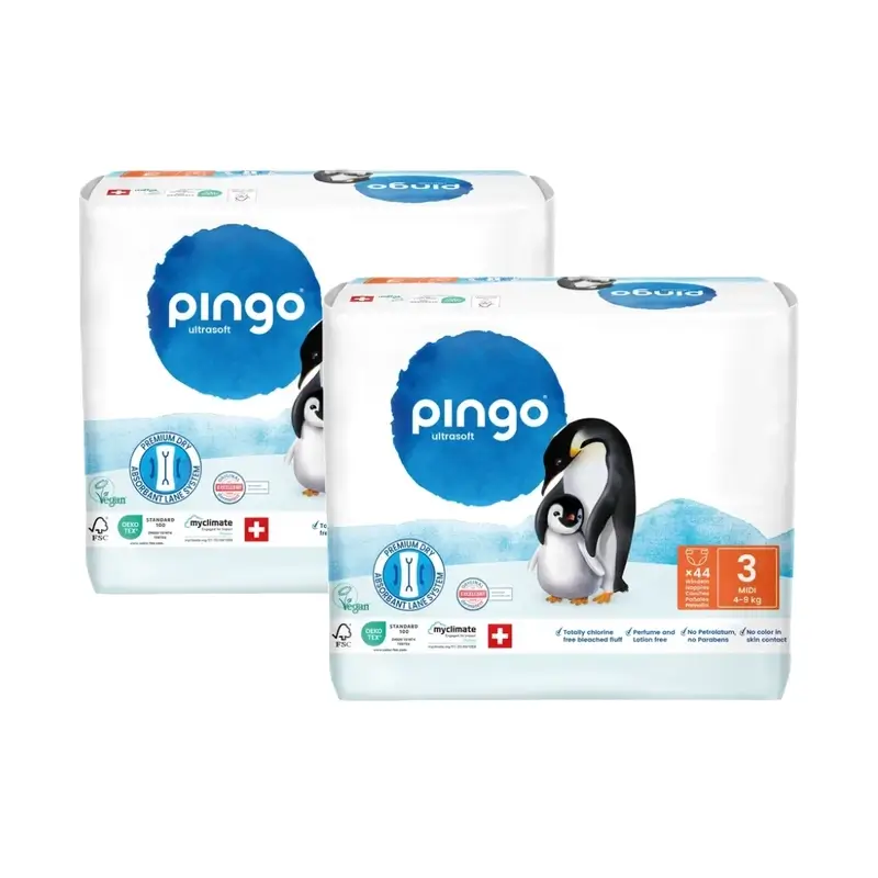 Couches écologiques Pingo Taille 3 (4-9 Kg), 2X44 Pcs.