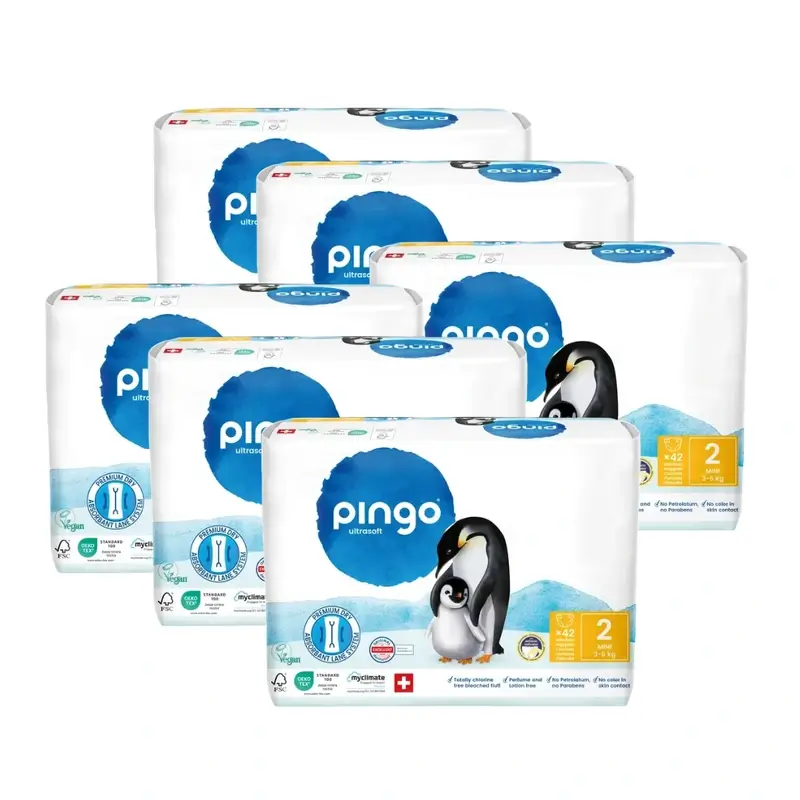Couches écologiques Pingo Taille 2 (3-6 Kg), 6X42 unités