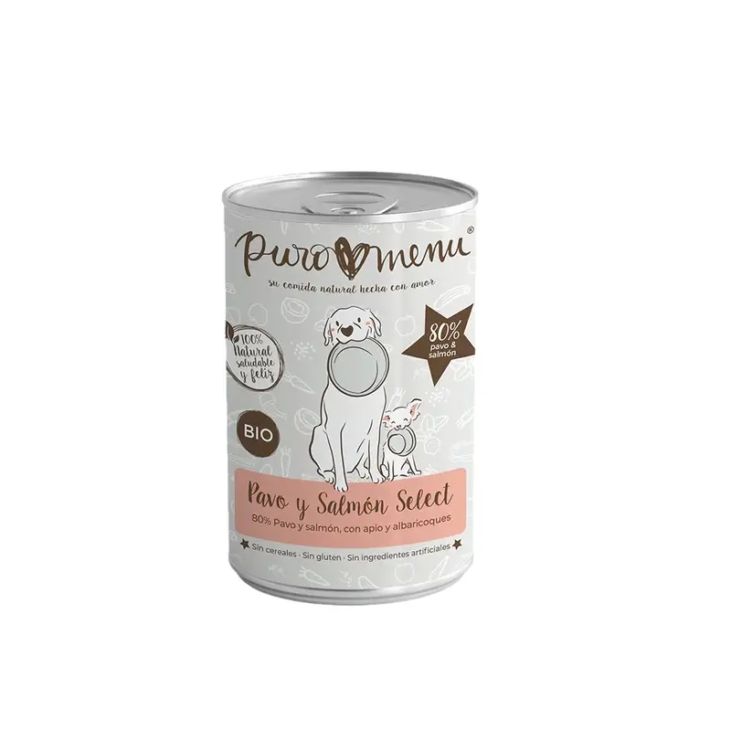Puromenu Dinde et saumon Select Bio , 6x400 g