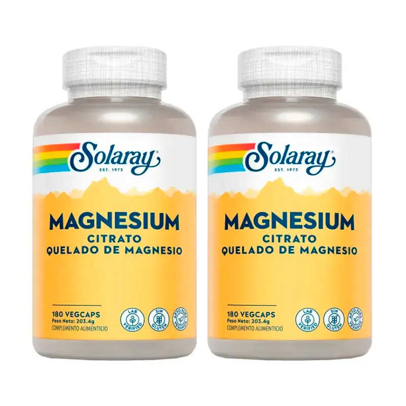 Solaray Citrate de Magnésium Pack 2 x 180 Capsules