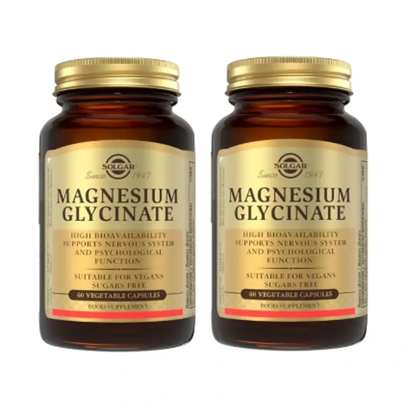 Solgar Magnesium Bisglycinate, Pack 2 x 60 Veggie Capsules
