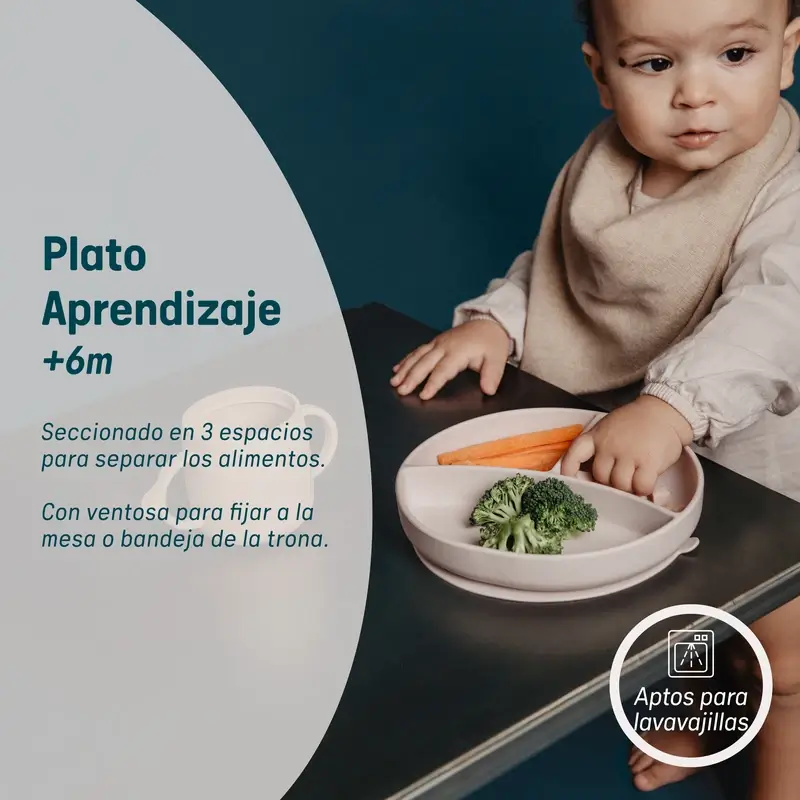 Suavinex Assiette en silicone avec ventouse et divisions, +6 mois, beige - Image 7