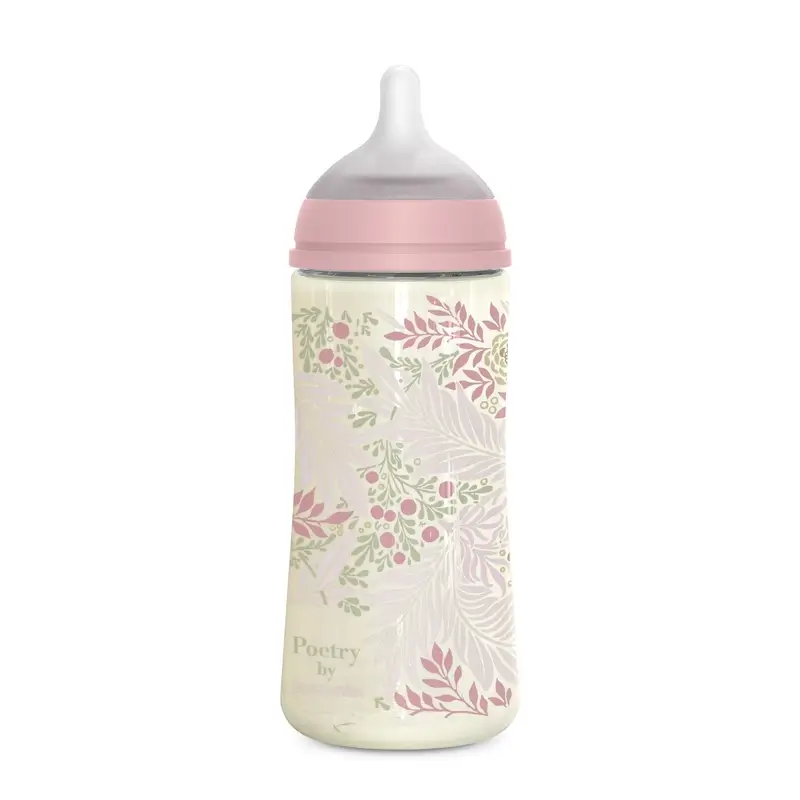 Suavinex Biberon 360 ml, débit dense (L), +6 mois, Poetry Pink - Image 2