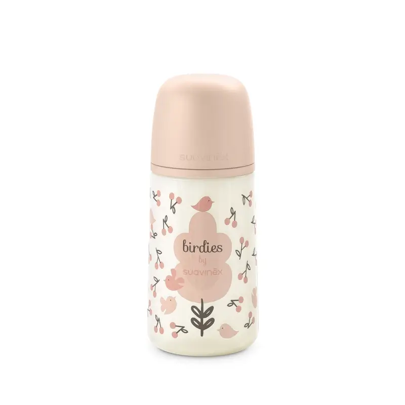 Suavinex Tétine pour biberon Sx Pro Medium Flow (M) +3 mois Birdies Pink, 270 ml - Image 6