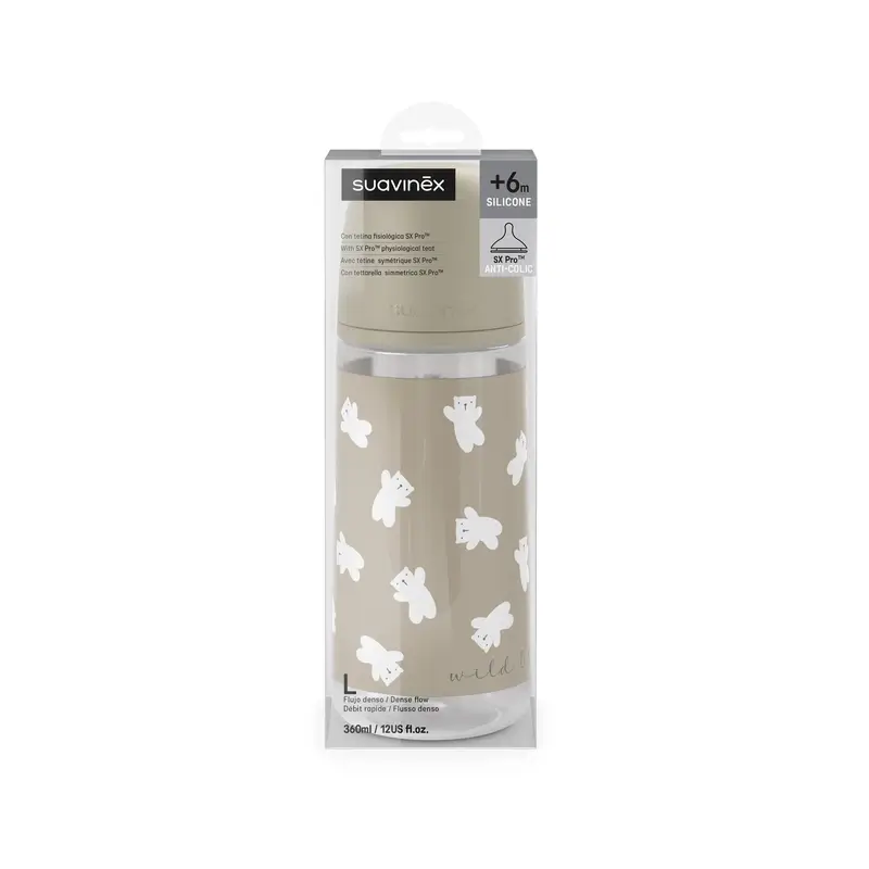 Suavinex Sx Pro Teat Dense Flow Bottle (L) +6 Months Wild&Free Beige, 360 ml - Image 8