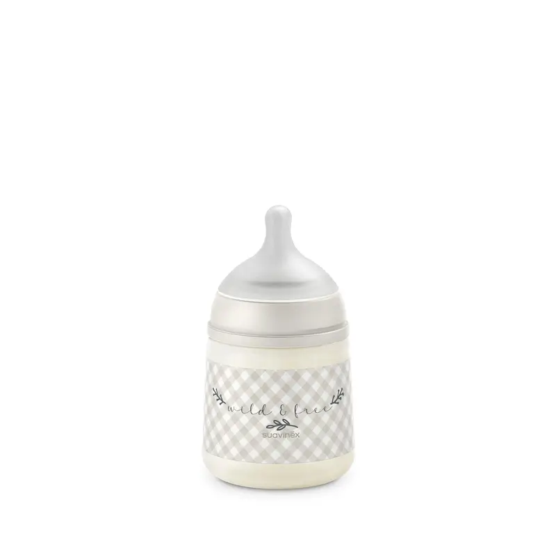 Suavinex Tétine pour biberon Sx Pro Slow Flow (S) +0 mois Wild&Free Beige, 150 ml