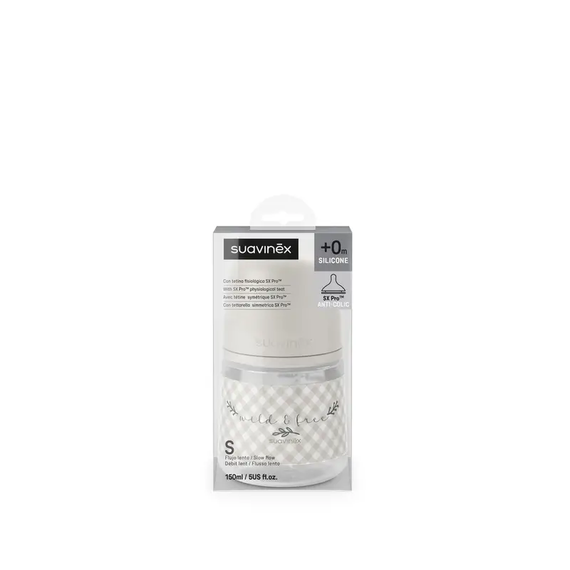 Suavinex Tétine pour biberon Sx Pro Slow Flow (S) +0 mois Wild&Free Beige, 150 ml - Image 7