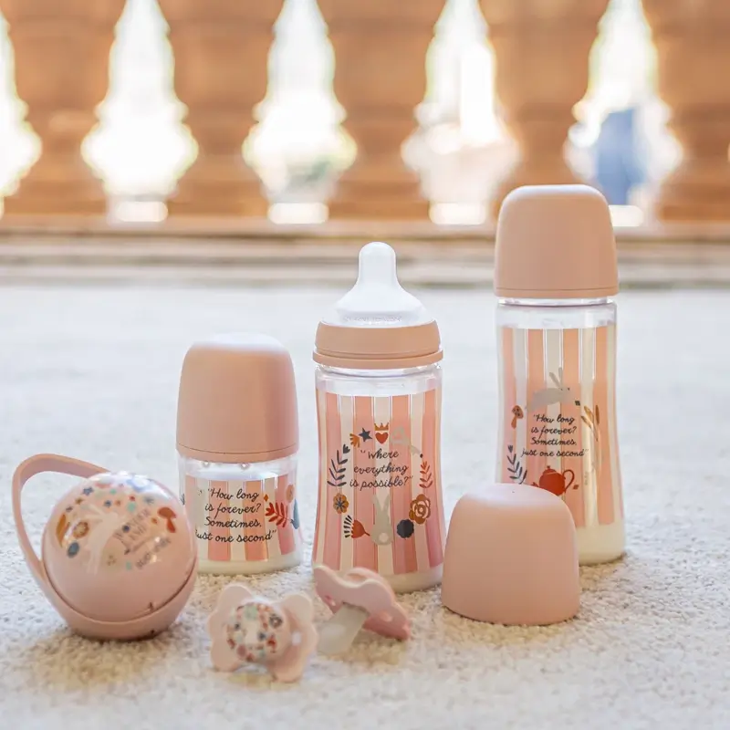 Biberon Suavinex 270 ml, débit moyen (M), +3 mois, Wonderland Pink - Image 5