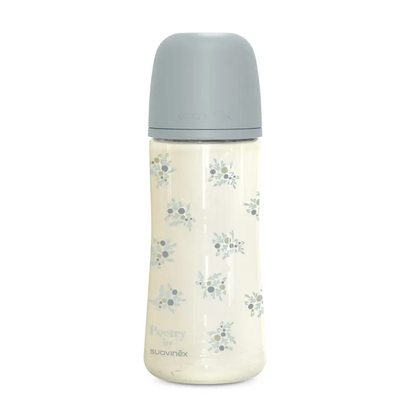 Suavinex Biberon 360 Ml, Dense Flow (L), +6 mois, Poetry Blue
