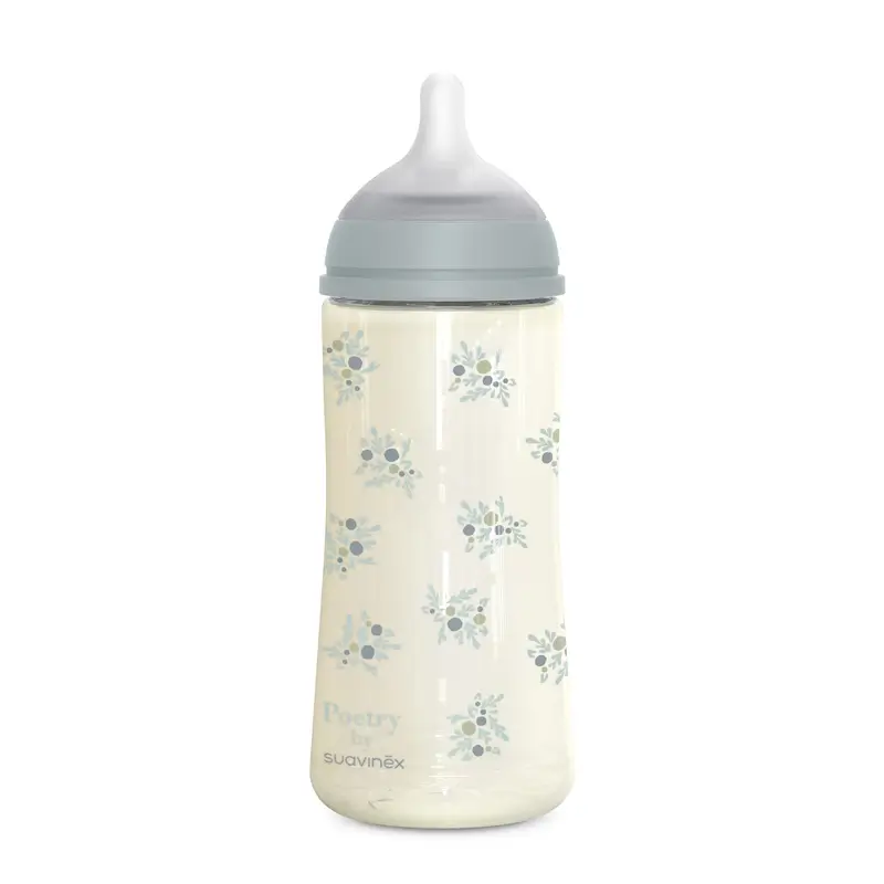 Suavinex Biberon 360 Ml, Dense Flow (L), +6 mois, Poetry Blue - Image 2