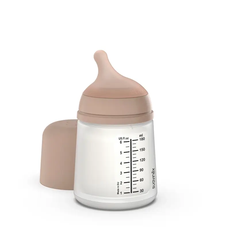 Suavinex Biberon anti-colique Zero Zero 180 Ml, débit adaptable (A), +0 mois, moyen