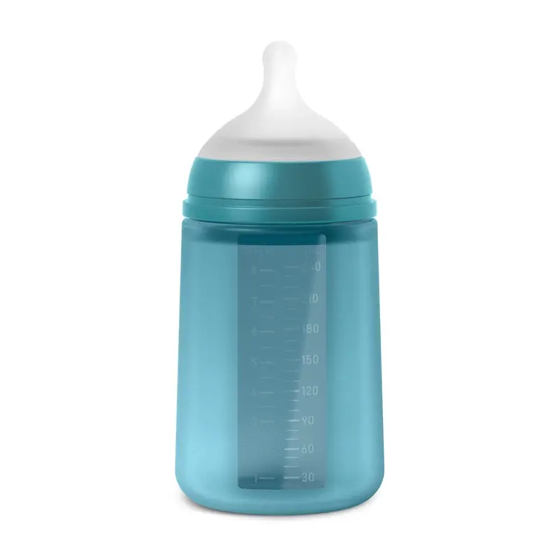 Biberon en silicone Suavinex 240 ml, débit moyen (M), +3 mois, Deep Ocean - Image 2