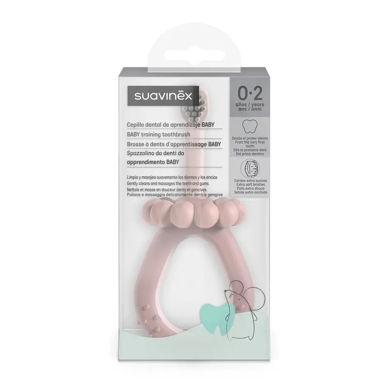 Brosse à dents Suavinex pour bébés 0-2 ans, rose - Image 2
