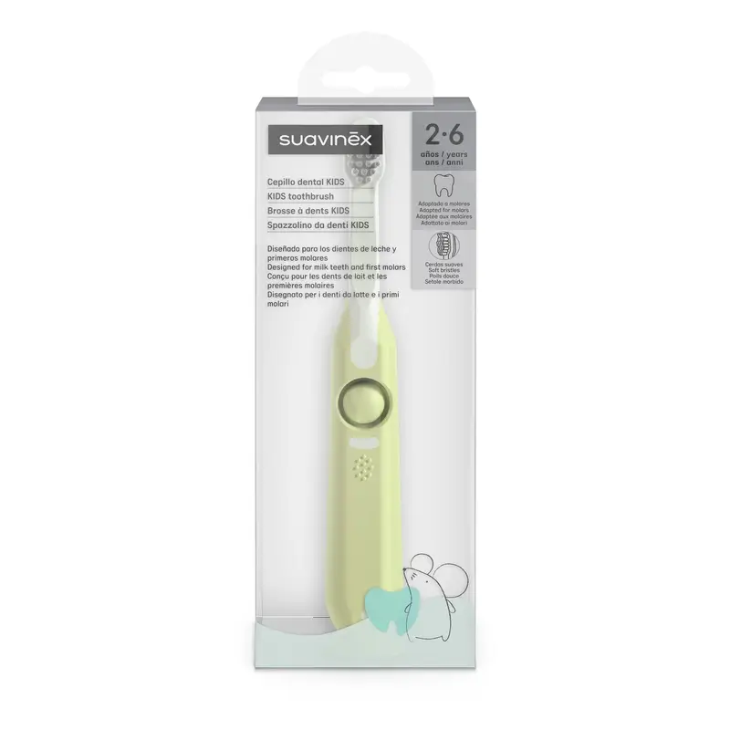 Brosse à dents Suavinex Brosse à dents pour bébés de 2 à 6 ans, verte - Image 4