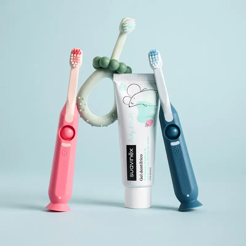 Brosse à dents Suavinex Brosse à dents pour bébés de 2 à 6 ans, verte - Image 8