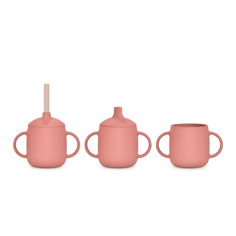Suavinex Tasse d'apprentissage 3-en-1 en silicone, +6 mois, rose - Image 3