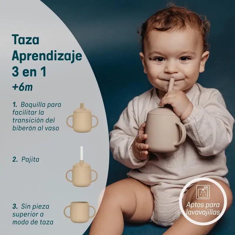 Suavinex Tasse d'apprentissage 3-en-1 en silicone, +6 mois, vert - Image 10