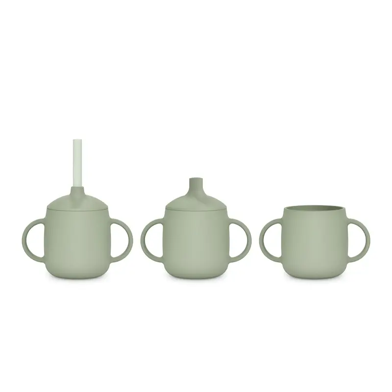 Suavinex Tasse d'apprentissage 3-en-1 en silicone, +6 mois, vert - Image 3
