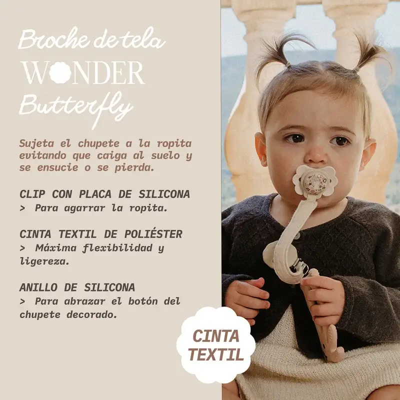 Suavinex Sucette en tissu +0 mois, Wonderland Pink - Image 5