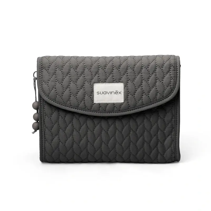 Trousse de toilette en tissu pour nouveau-né Suavinex, gris