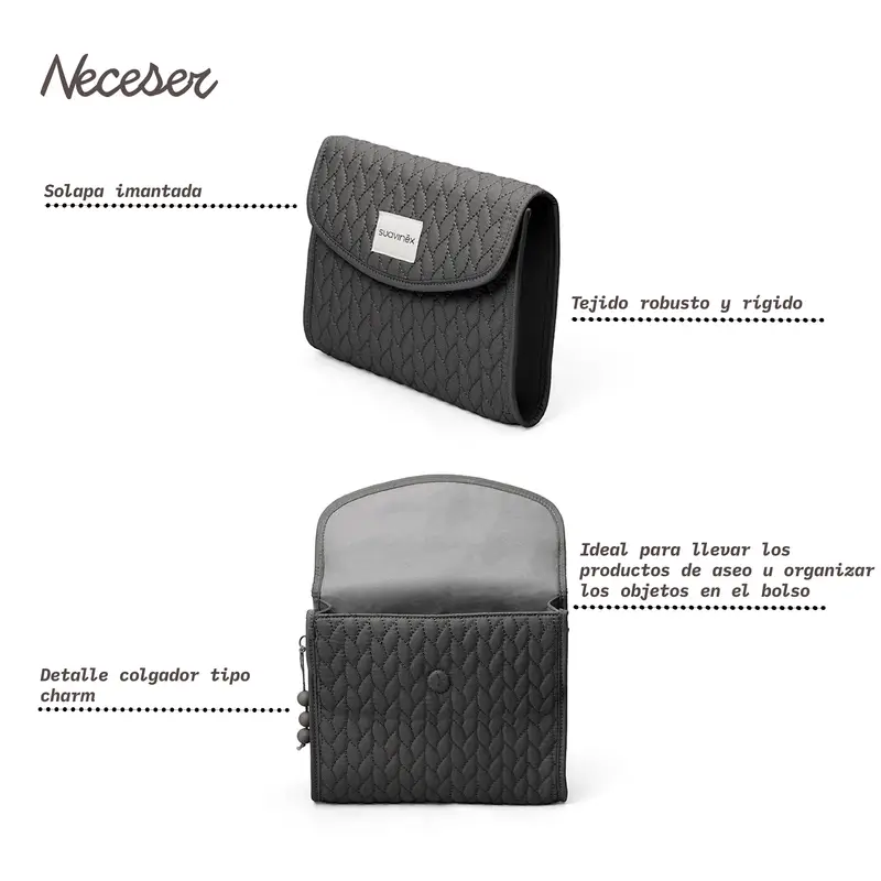 Trousse de toilette en tissu pour nouveau-né Suavinex, gris - Image 3