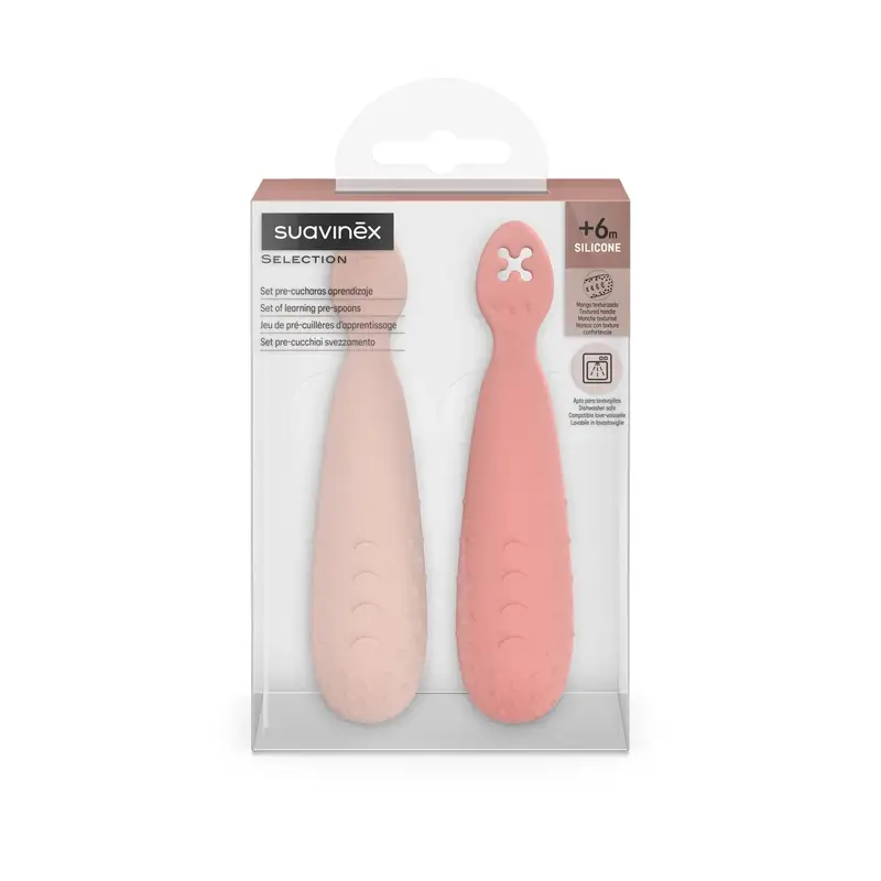 Suavinex Pack 2 cuillères en silicone, +6 mois, rose - Image 3