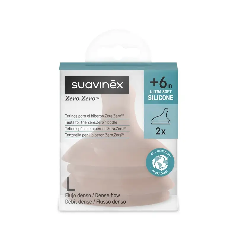 Suavinex Pack 2 Tétines Zero Zero Dense Flow (L), +6 Mois, Deep - Image 2