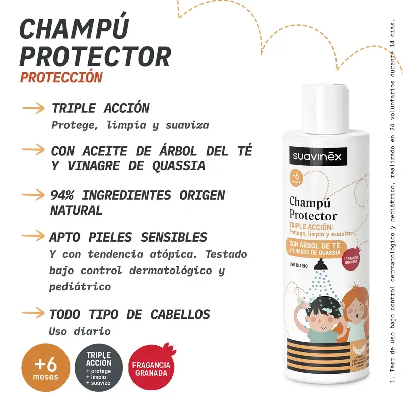 Pack Suavinex Lotion anti-poux 125 ml + Shampooing protecteur 250 ml + Répulsif anti-poux, +2 ans - Image 4