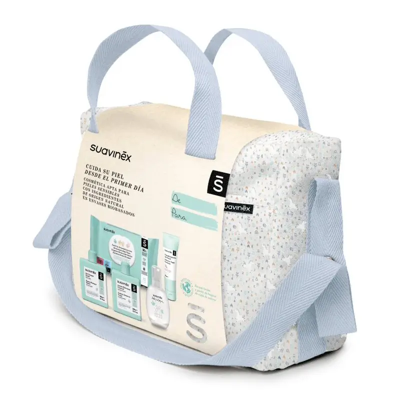 Suavinex Sac de transport pour bébé avec cosmétiques. Gris Beige