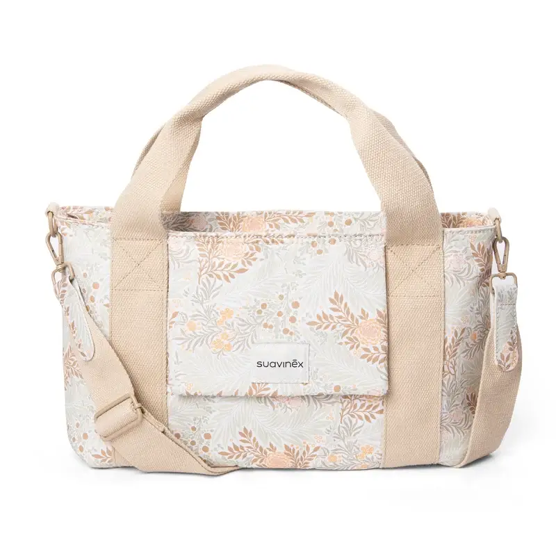 Suavinex Panier à pain rectangulaire Poetry Beige imprimé Sac de portage pour bébé