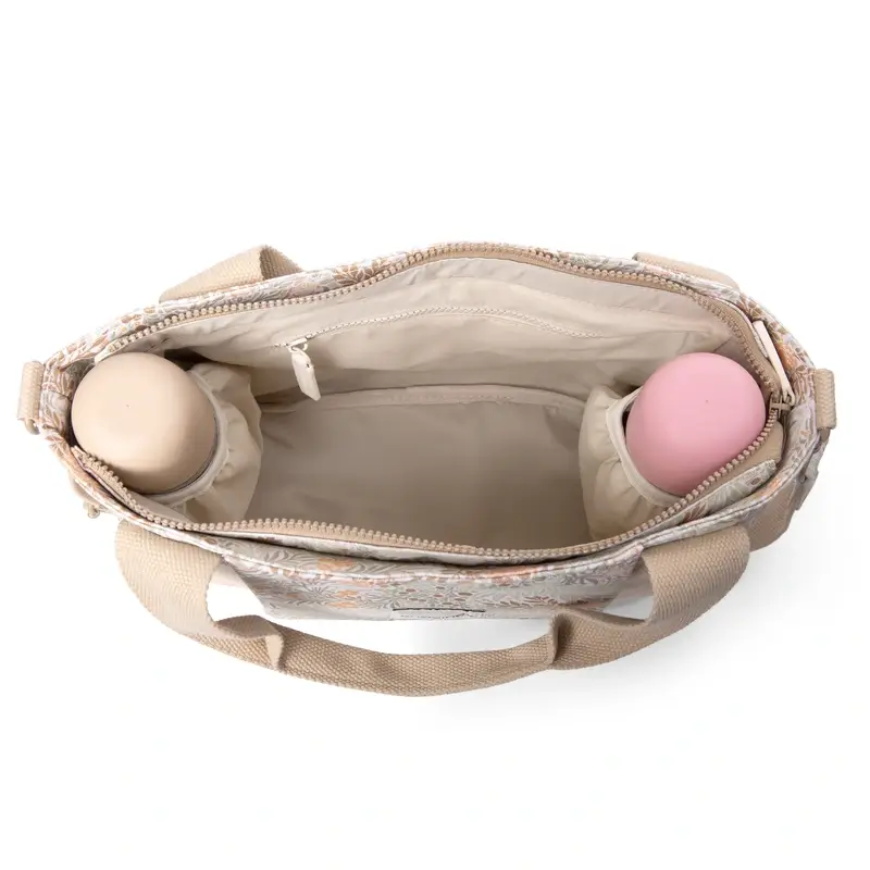 Suavinex Panier à pain rectangulaire Poetry Beige imprimé Sac de portage pour bébé - Image 3