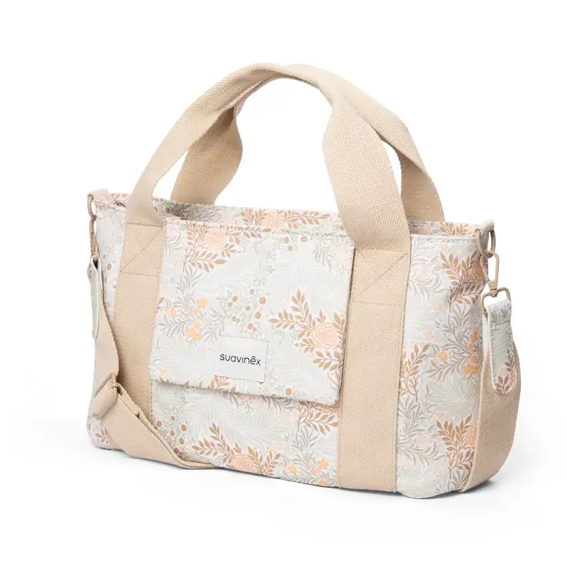 Suavinex Panier à pain rectangulaire Poetry Beige imprimé Sac de portage pour bébé - Image 7
