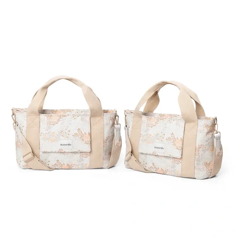 Suavinex Panier à pain rectangulaire Poetry Beige imprimé Sac de portage pour bébé - Image 8
