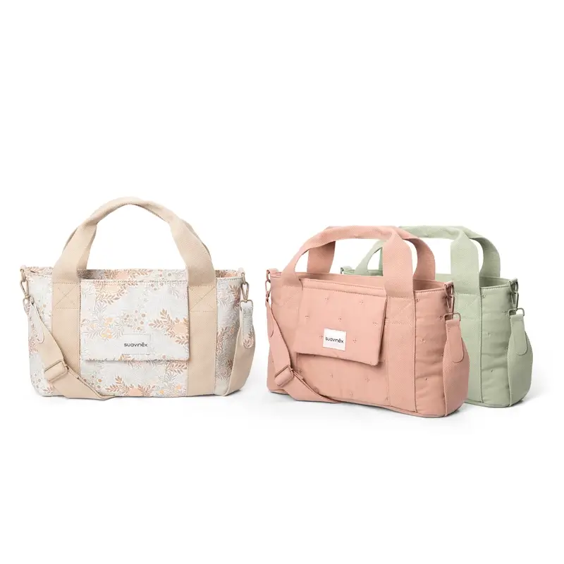 Suavinex Panier à pain rectangulaire Poetry Beige imprimé Sac de portage pour bébé - Image 9