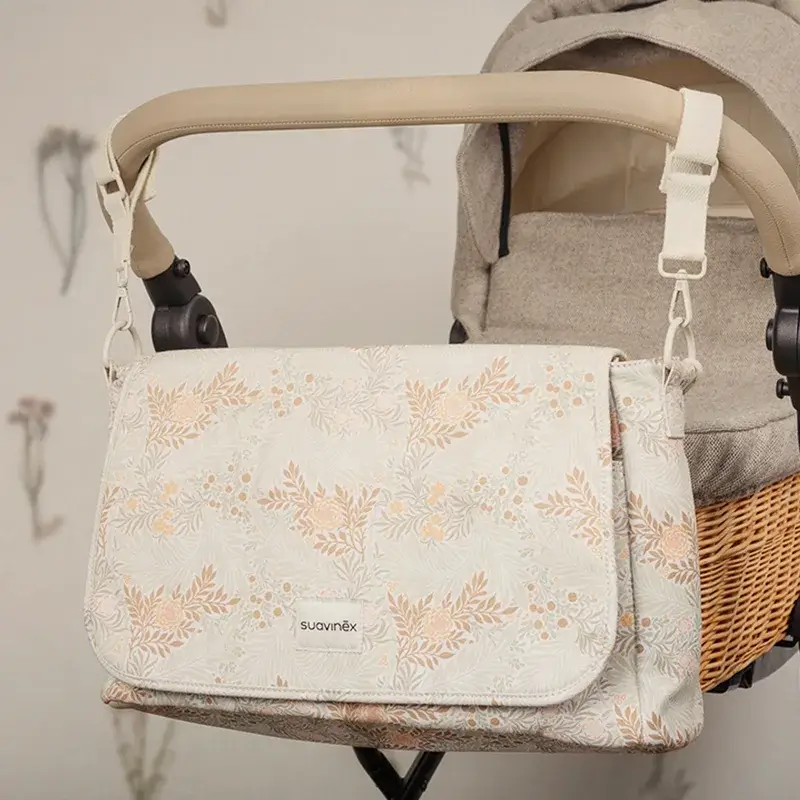 Suavinex Maternity Handbag Poetry Beige Printed Shoulder Bag - Image 8