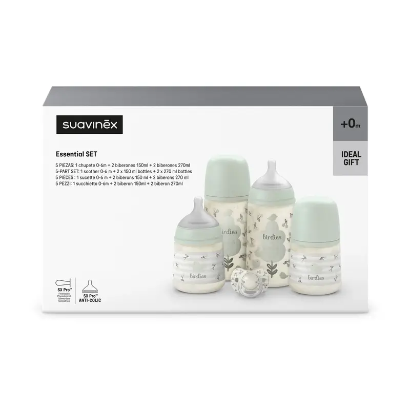 Suavinex Biberons et sucettes - Set cadeau rose +0M Birdies Green - Image 4