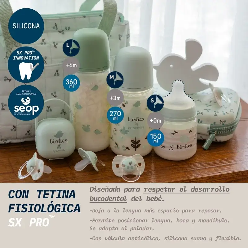 Suavinex Biberons et sucettes - Set cadeau rose +0M Birdies Green - Image 5