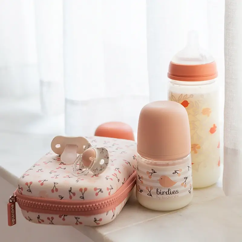 Suavinex Set cadeau biberons et sucettes rose +0M Birdies rose - Image 7