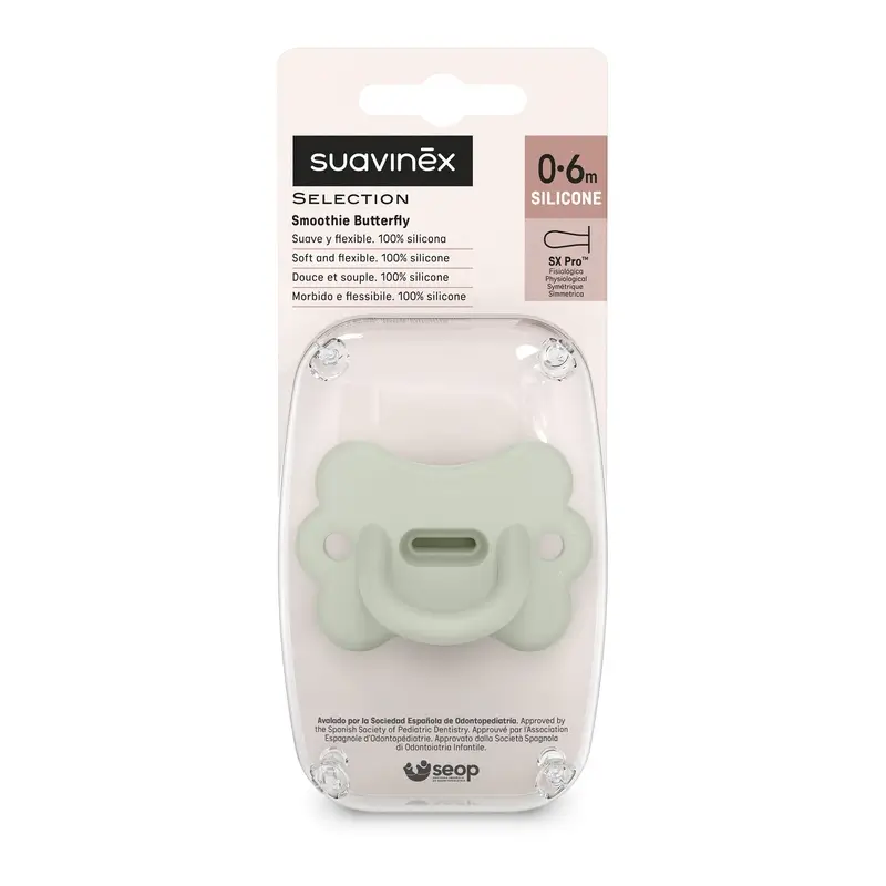 Suavinex Sucette All Sucette en silicone Sx Pro, 0/6 mois, Butterfly Lake Green - Image 3