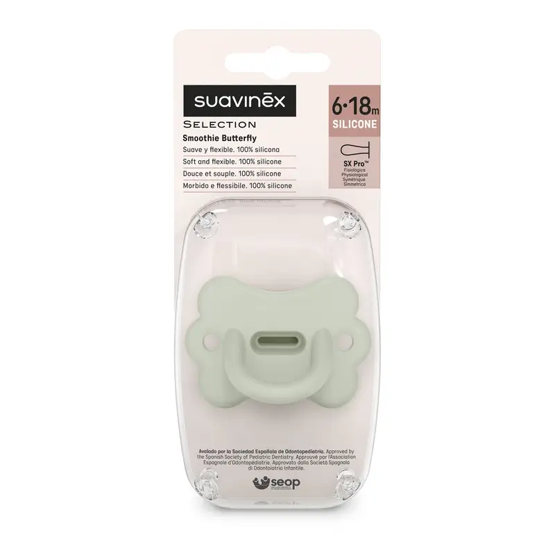 Suavinex Sucette All Sucette en silicone Sx Pro, 6/18 mois, Butterfly Lake Green - Image 3
