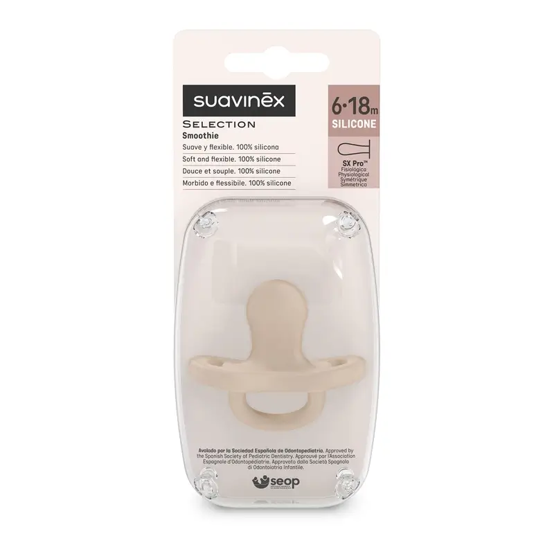 Suavinex Sucette All Silicone Soother Sx Pro, 6/18 mois, Irish Cream - Image 3