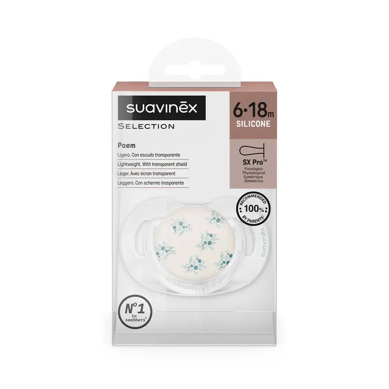Suavinex Sucette Sx Pro 6/18 Mois, Poetry Blue - Image 3