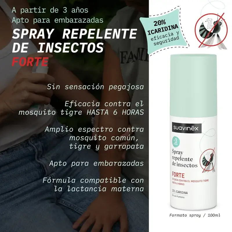 Suavinex Spray anti-moustiques Forte, +3 ans et enceinte, 100 Ml - Image 4