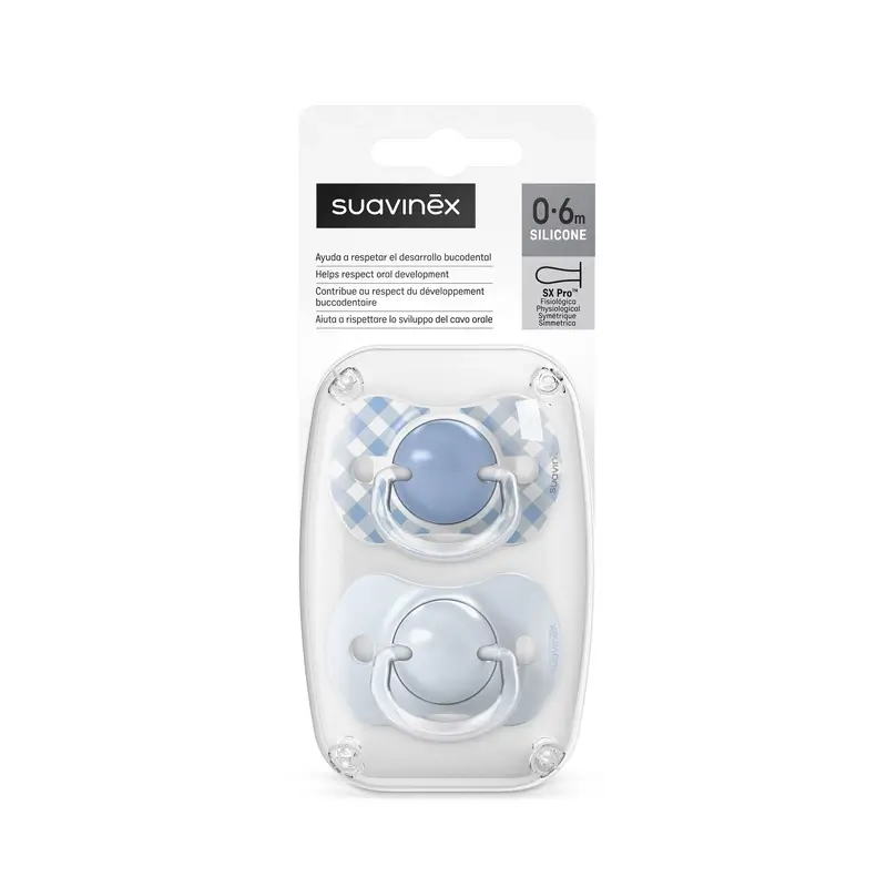 Suavinex Sucettes Sx Pro Teat 0/6 Mois Wild&Free Blue, 2 unités