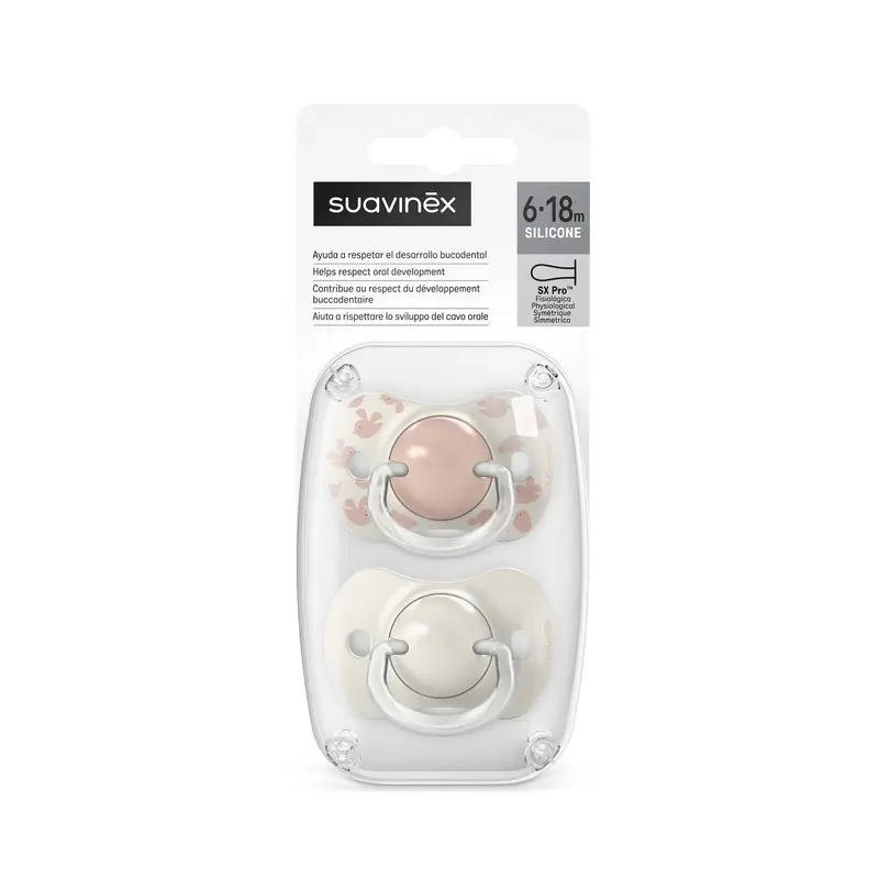 Suavinex Sucettes Tétine Sx Pro 6/18 Mois Birdies Pink, 2 unités