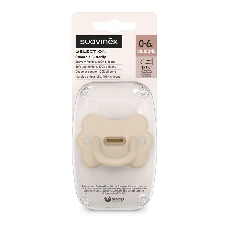 Suavinex Sucette All Silicone Soother Sx Pro, 0/6 mois, Irish Cream Butterfly - Image 3