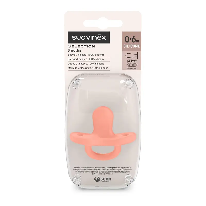 Suavinex Sucette All Silicone Sx Pro, 0/6 mois, Peach Pink - Image 3